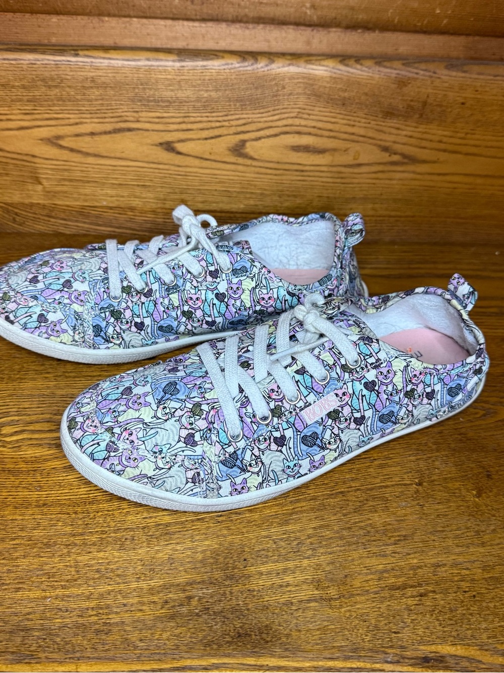 BOBS from Skechers Pastel Floral & Character Sneakers - Pink, Mint, Lavender